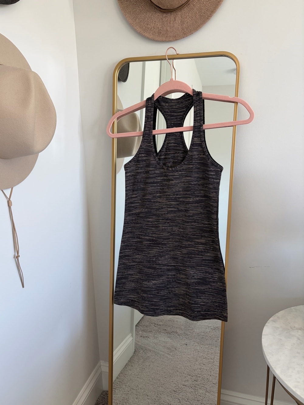 Lululemon Racerback Tank Heathered Black Size 4